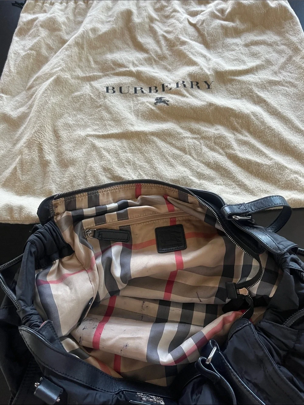 Authentic Burberry Black Nylon Tote bag